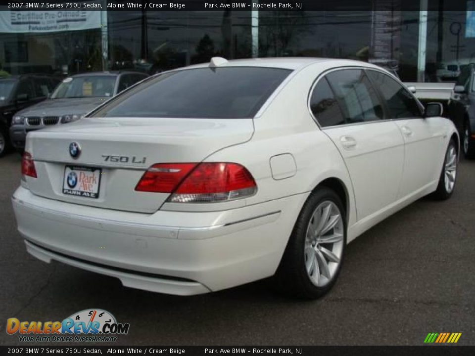 2007 BMW 7 Series 750Li Sedan Alpine White / Cream Beige Photo #8