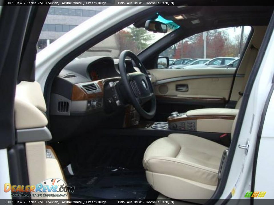 2007 BMW 7 Series 750Li Sedan Alpine White / Cream Beige Photo #10
