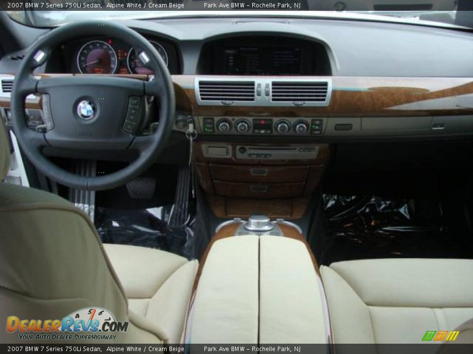 2007 BMW 7 Series 750Li Sedan Alpine White / Cream Beige Photo #12