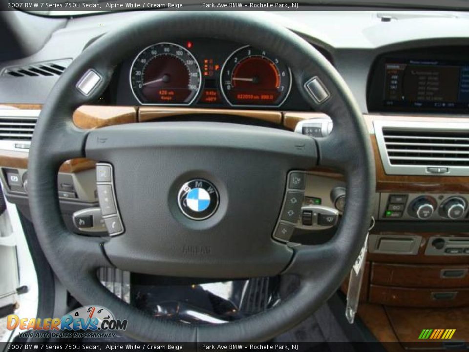 2007 BMW 7 Series 750Li Sedan Alpine White / Cream Beige Photo #13