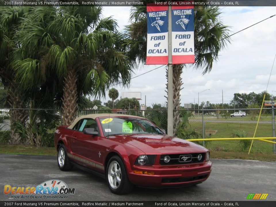 2007 Ford Mustang V6 Premium Convertible Redfire Metallic / Medium Parchment Photo #1