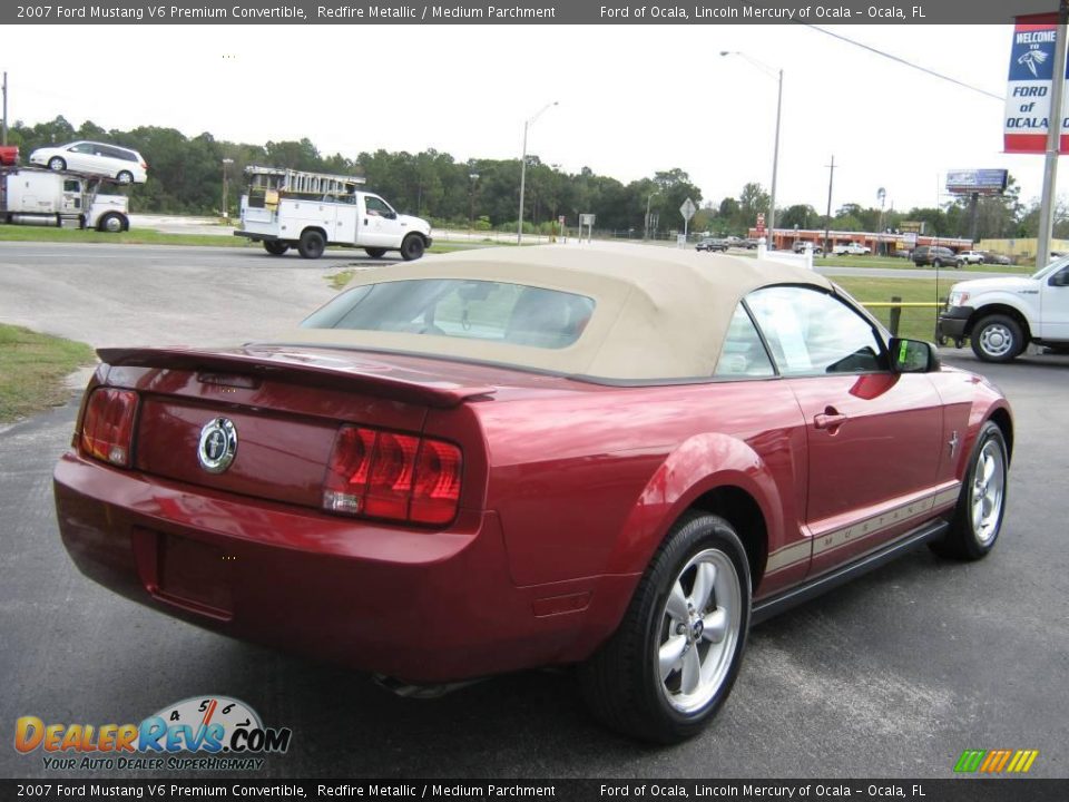 2007 Ford Mustang V6 Premium Convertible Redfire Metallic / Medium Parchment Photo #4