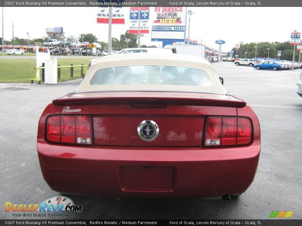 2007 Ford Mustang V6 Premium Convertible Redfire Metallic / Medium Parchment Photo #5