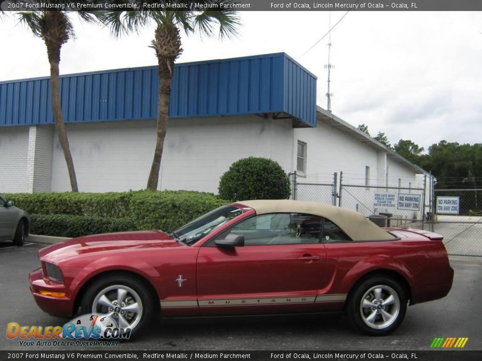 2007 Ford Mustang V6 Premium Convertible Redfire Metallic / Medium Parchment Photo #7