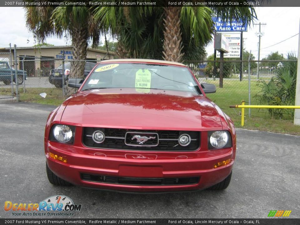 2007 Ford Mustang V6 Premium Convertible Redfire Metallic / Medium Parchment Photo #9
