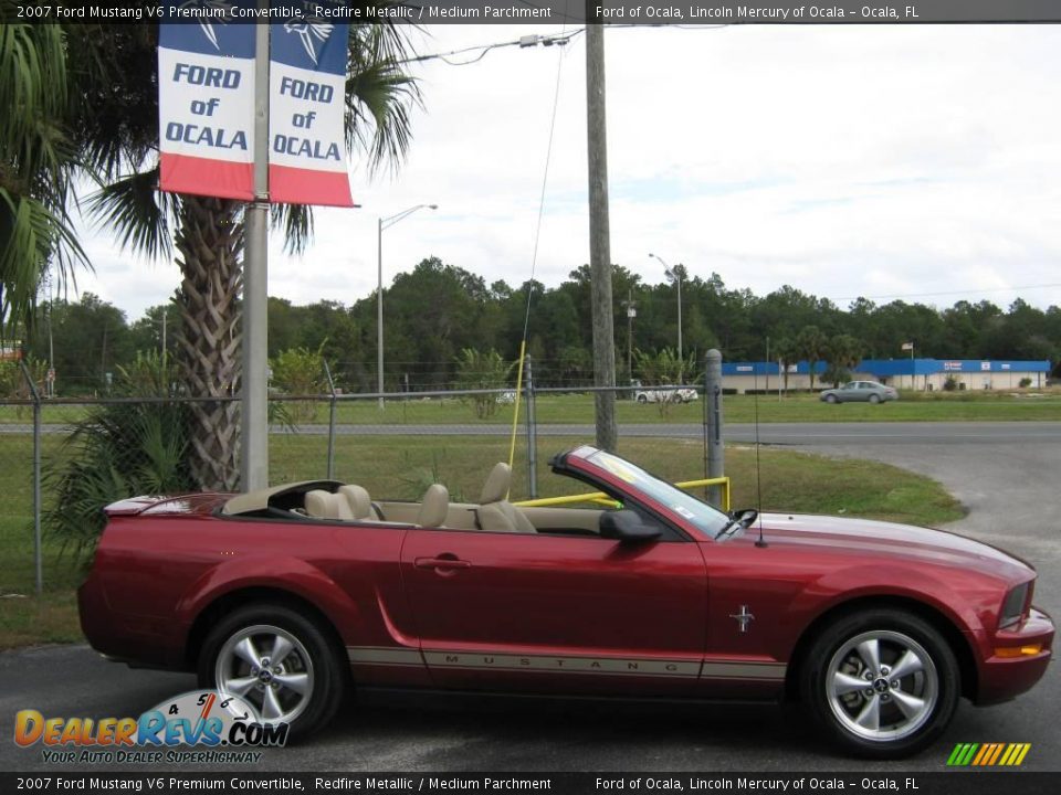 2007 Ford Mustang V6 Premium Convertible Redfire Metallic / Medium Parchment Photo #15