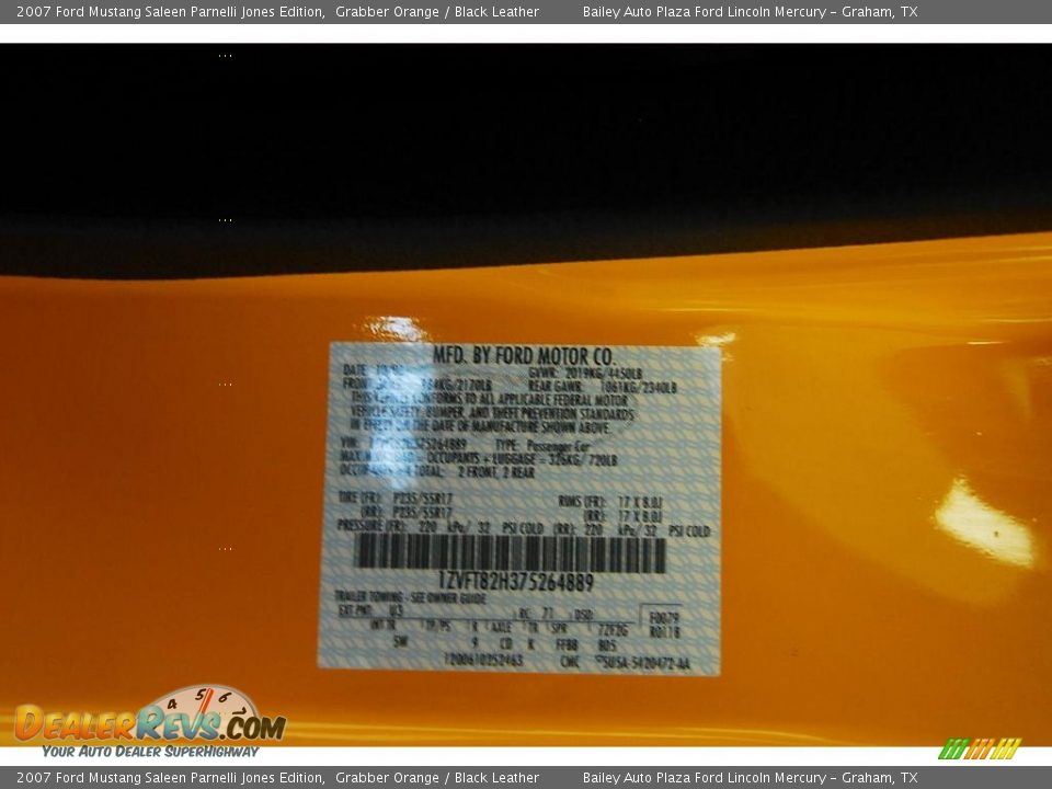 2007 Ford Mustang Saleen Parnelli Jones Edition Grabber Orange / Black Leather Photo #29