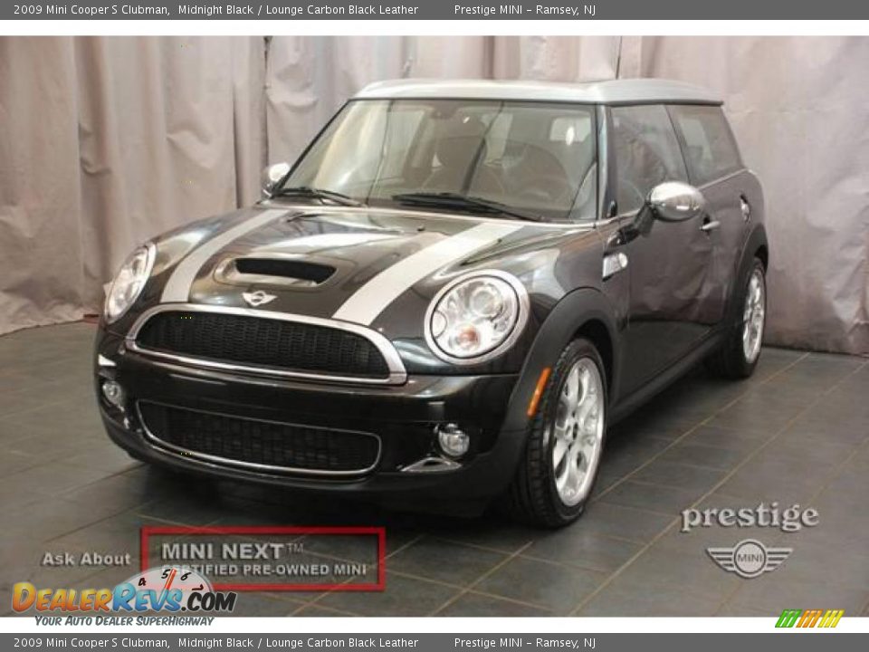 2009 Mini Cooper S Clubman Midnight Black / Lounge Carbon Black Leather Photo #1