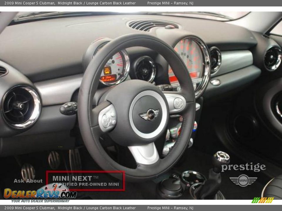 2009 Mini Cooper S Clubman Midnight Black / Lounge Carbon Black Leather Photo #4