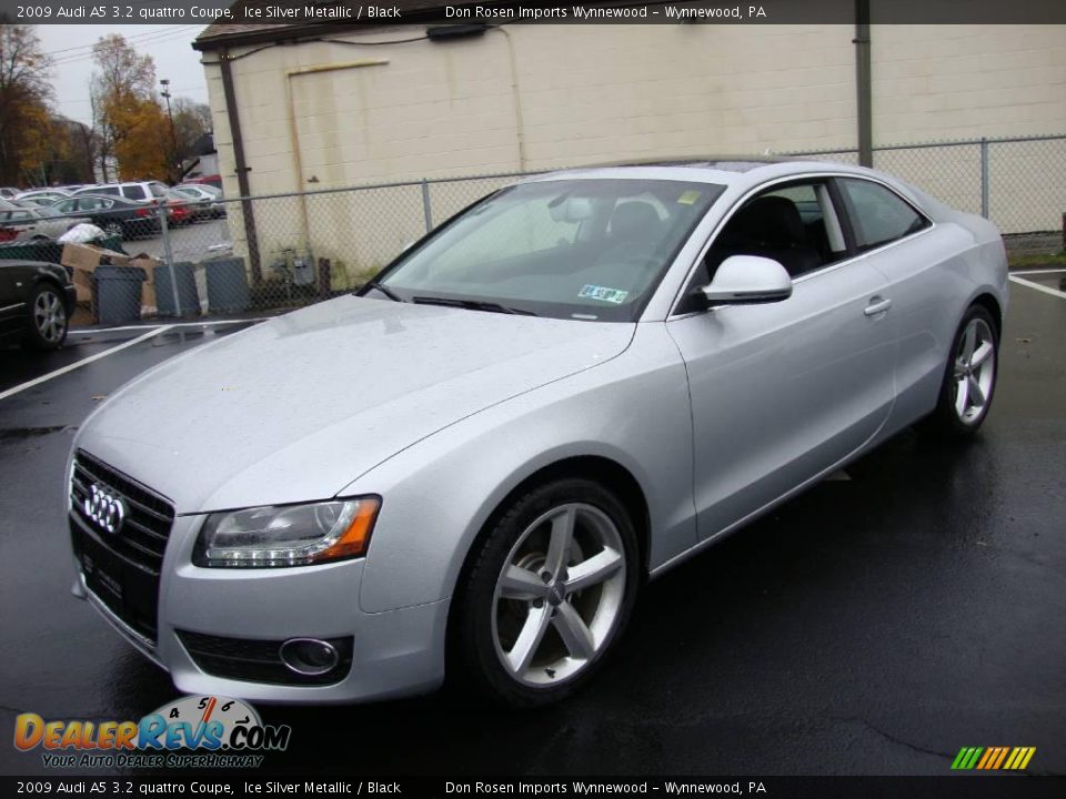 2009 Audi A5 3.2 quattro Coupe Ice Silver Metallic / Black Photo #1