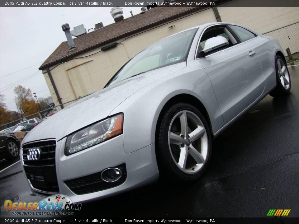 2009 Audi A5 3.2 quattro Coupe Ice Silver Metallic / Black Photo #2