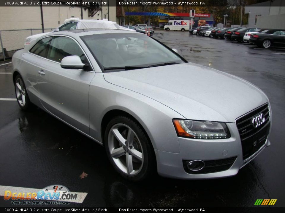 2009 Audi A5 3.2 quattro Coupe Ice Silver Metallic / Black Photo #4