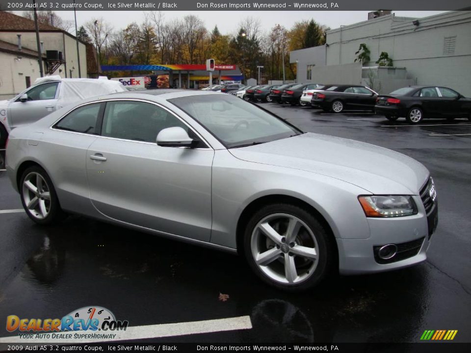 2009 Audi A5 3.2 quattro Coupe Ice Silver Metallic / Black Photo #5