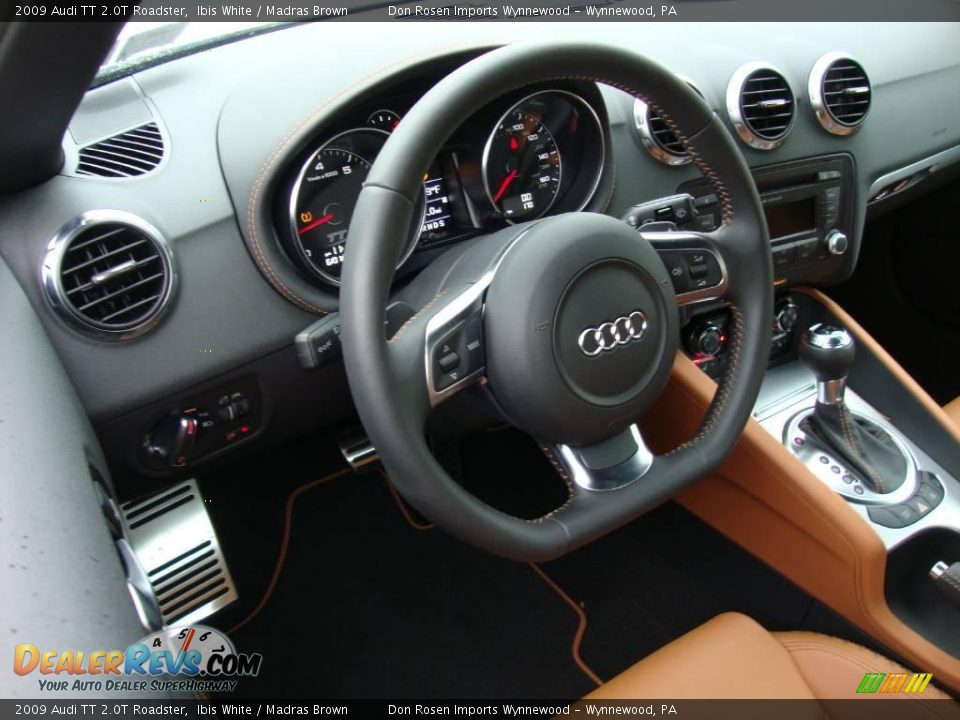 2009 Audi TT 2.0T Roadster Ibis White / Madras Brown Photo #11