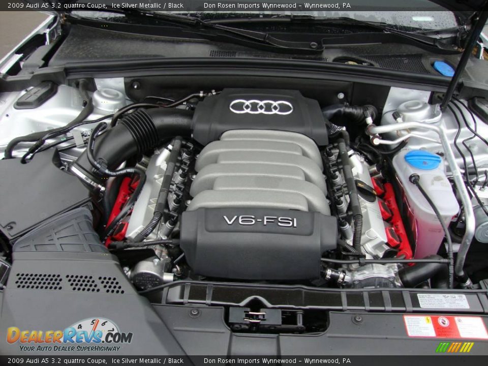 2009 Audi A5 3.2 quattro Coupe Ice Silver Metallic / Black Photo #27