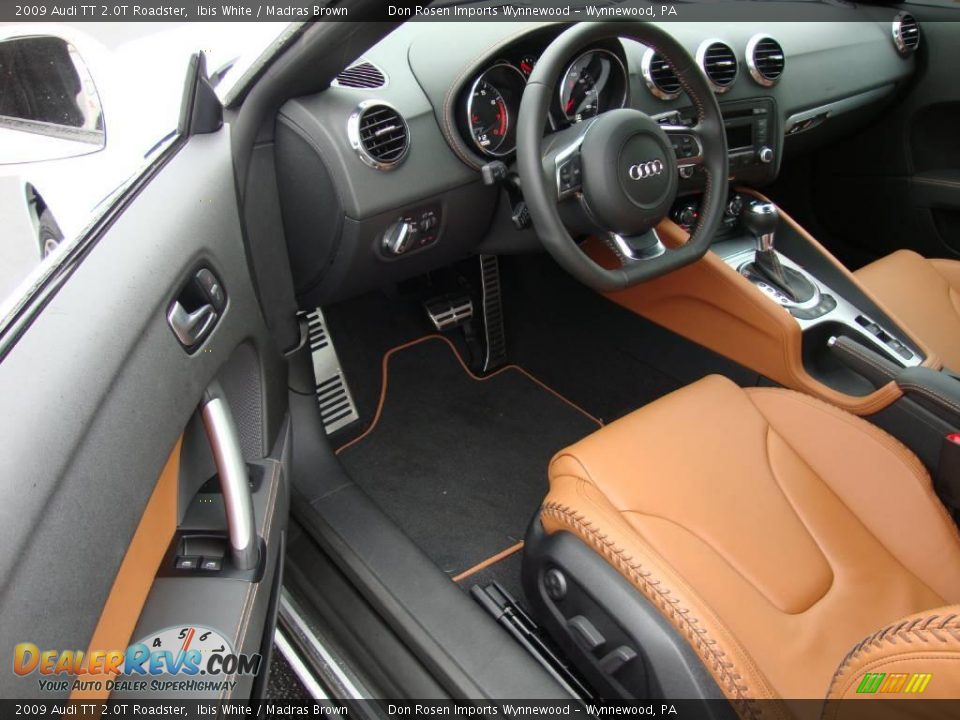 2009 Audi TT 2.0T Roadster Ibis White / Madras Brown Photo #12