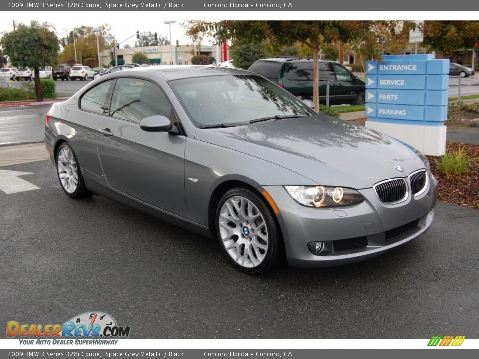 2009 BMW 3 Series 328i Coupe Space Grey Metallic / Black Photo #1
