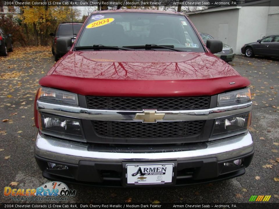 2004 Chevrolet Colorado LS Crew Cab 4x4 Dark Cherry Red Metallic / Medium Dark Pewter Photo #3