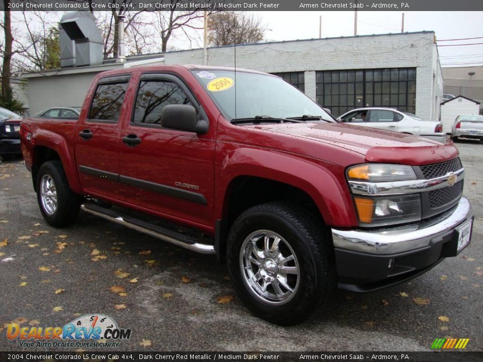 2004 Chevrolet Colorado LS Crew Cab 4x4 Dark Cherry Red Metallic / Medium Dark Pewter Photo #5