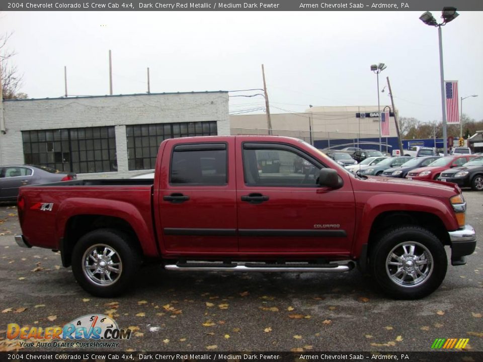 2004 Chevrolet Colorado LS Crew Cab 4x4 Dark Cherry Red Metallic / Medium Dark Pewter Photo #6
