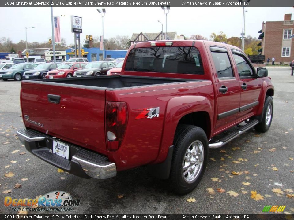2004 Chevrolet Colorado LS Crew Cab 4x4 Dark Cherry Red Metallic / Medium Dark Pewter Photo #7