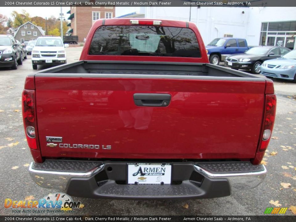 2004 Chevrolet Colorado LS Crew Cab 4x4 Dark Cherry Red Metallic / Medium Dark Pewter Photo #8