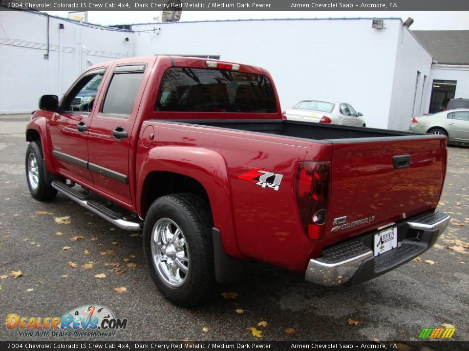 2004 Chevrolet Colorado LS Crew Cab 4x4 Dark Cherry Red Metallic / Medium Dark Pewter Photo #9