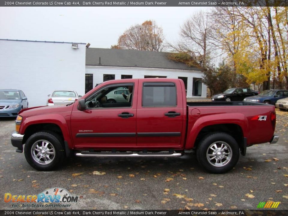2004 Chevrolet Colorado LS Crew Cab 4x4 Dark Cherry Red Metallic / Medium Dark Pewter Photo #10