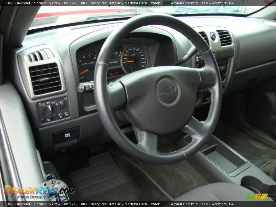2004 Chevrolet Colorado LS Crew Cab 4x4 Dark Cherry Red Metallic / Medium Dark Pewter Photo #11
