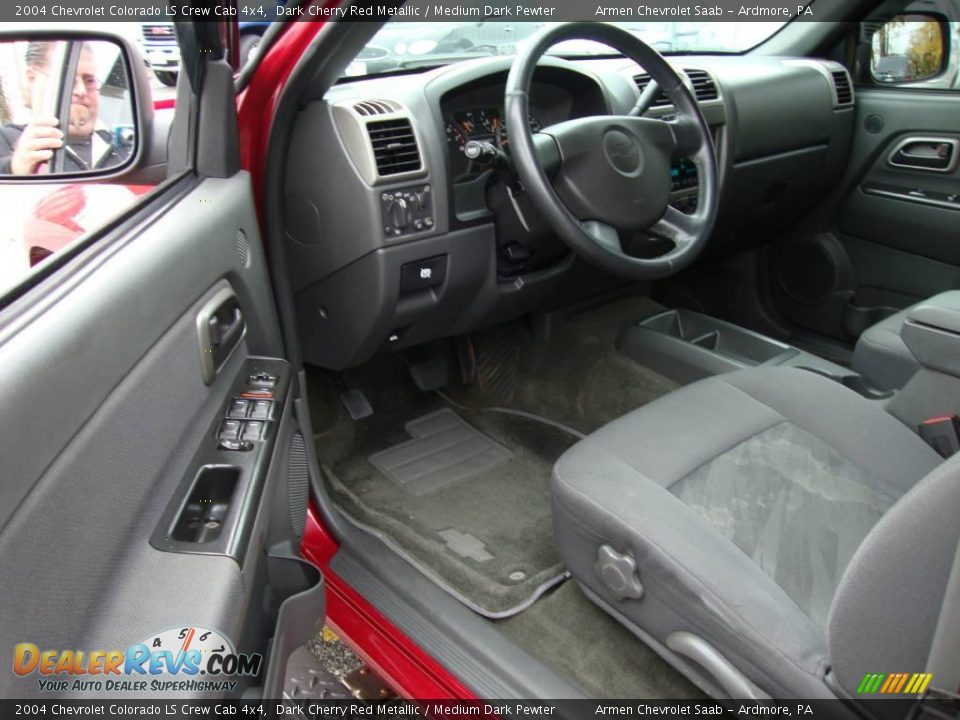 2004 Chevrolet Colorado LS Crew Cab 4x4 Dark Cherry Red Metallic / Medium Dark Pewter Photo #12