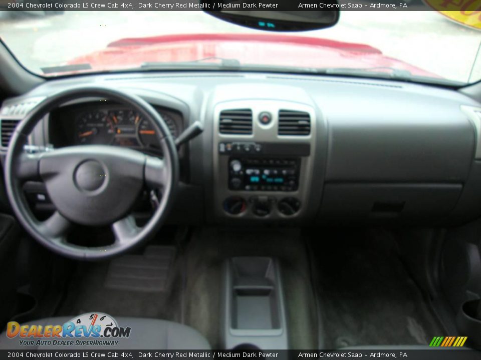 2004 Chevrolet Colorado LS Crew Cab 4x4 Dark Cherry Red Metallic / Medium Dark Pewter Photo #25