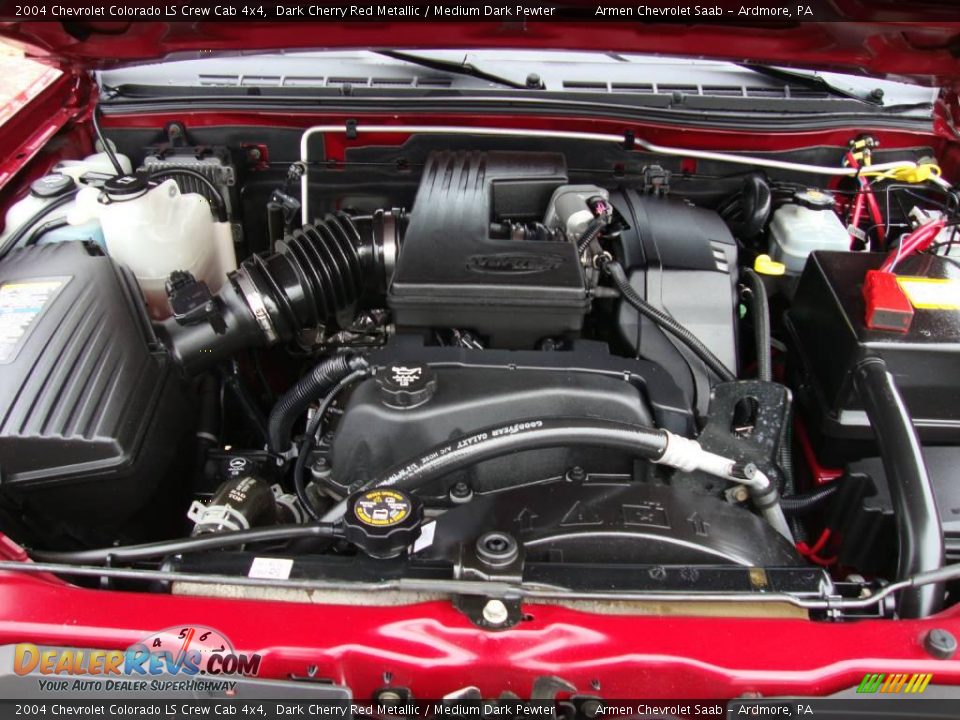 2004 Chevrolet Colorado LS Crew Cab 4x4 Dark Cherry Red Metallic / Medium Dark Pewter Photo #27