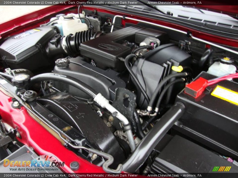 2004 Chevrolet Colorado LS Crew Cab 4x4 Dark Cherry Red Metallic / Medium Dark Pewter Photo #28