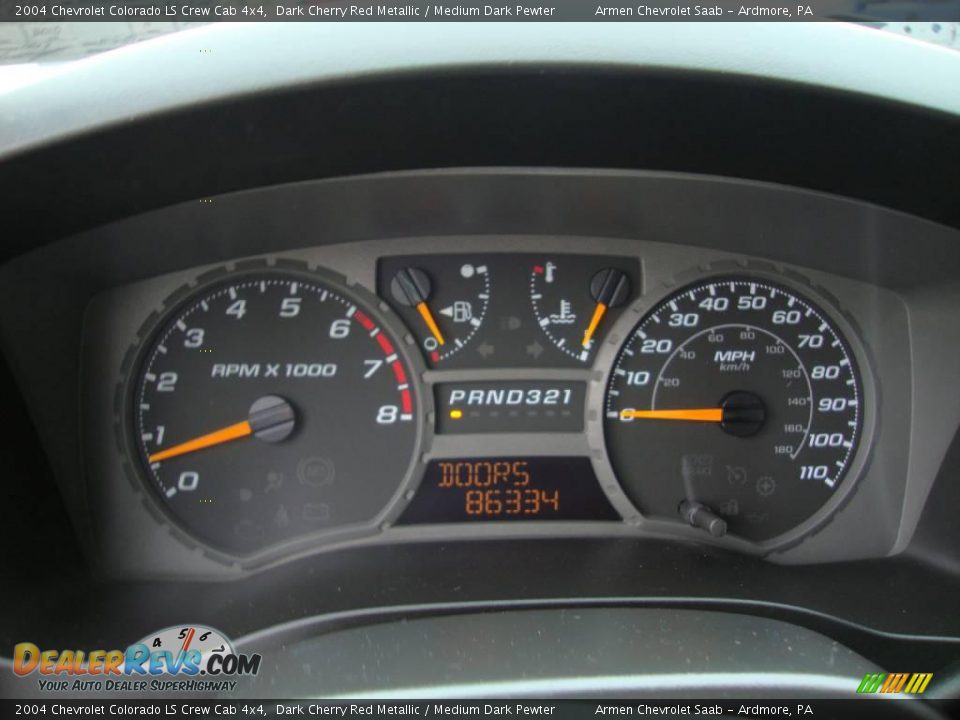 2004 Chevrolet Colorado LS Crew Cab 4x4 Dark Cherry Red Metallic / Medium Dark Pewter Photo #33