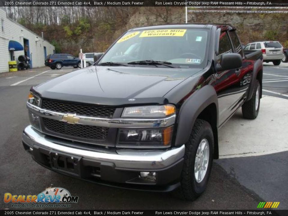 2005 Chevrolet Colorado Z71 Extended Cab 4x4 Black / Medium Dark Pewter Photo #8