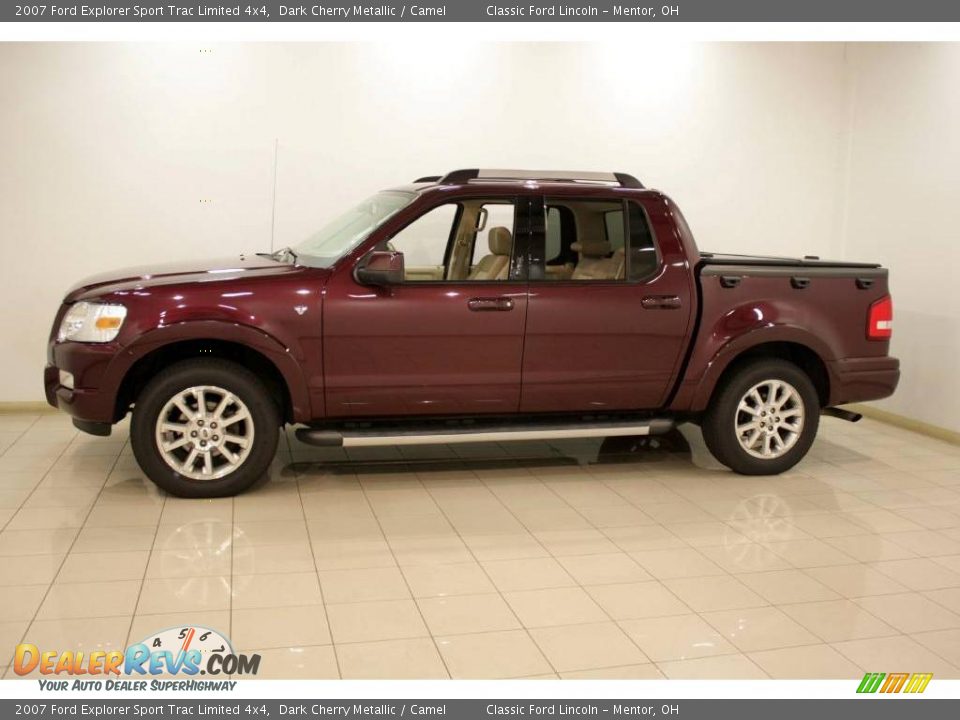 2007 Ford Explorer Sport Trac Limited 4x4 Dark Cherry Metallic / Camel Photo #4