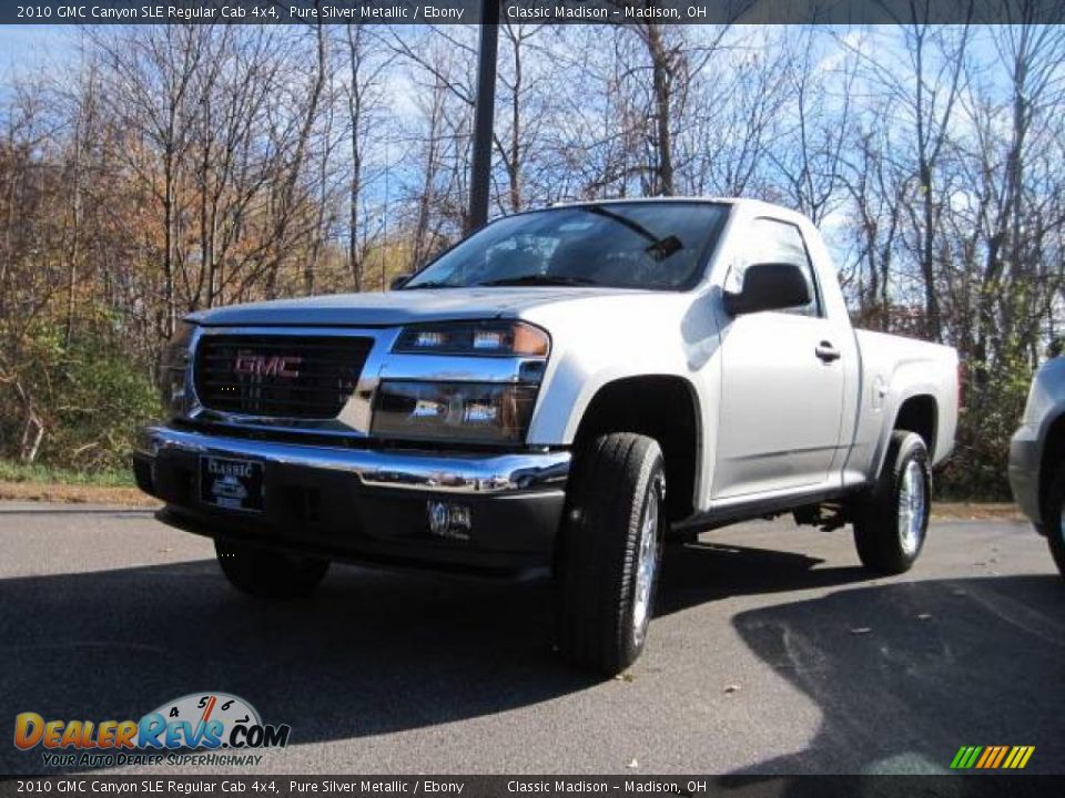 2010 GMC Canyon SLE Regular Cab 4x4 Pure Silver Metallic / Ebony Photo #1
