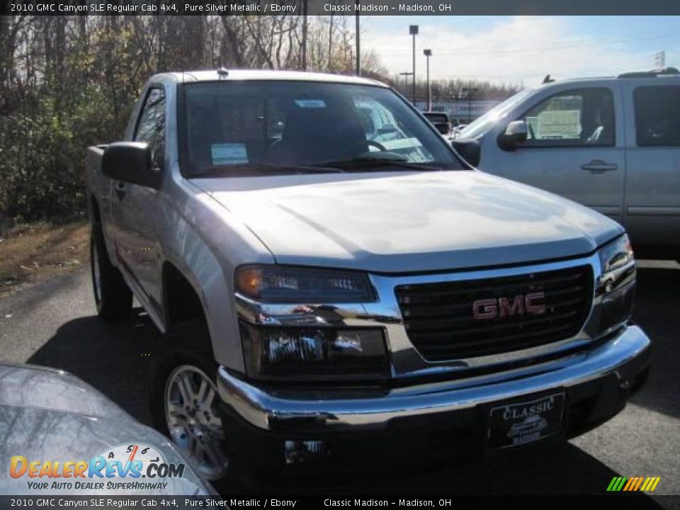 2010 GMC Canyon SLE Regular Cab 4x4 Pure Silver Metallic / Ebony Photo #3