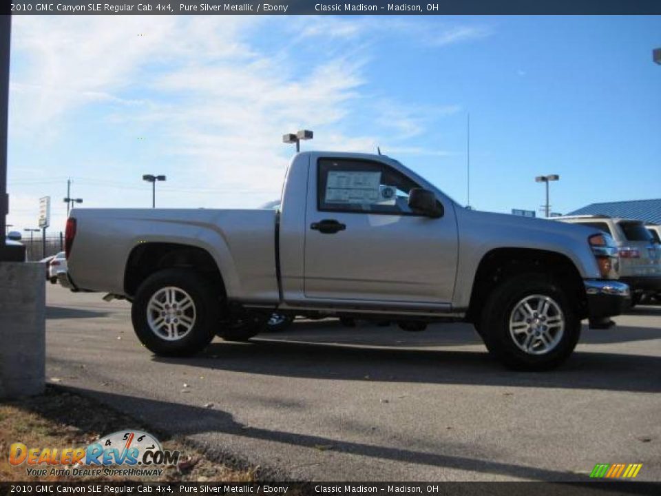 2010 GMC Canyon SLE Regular Cab 4x4 Pure Silver Metallic / Ebony Photo #4