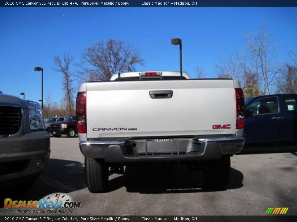 2010 GMC Canyon SLE Regular Cab 4x4 Pure Silver Metallic / Ebony Photo #5