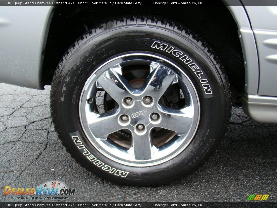 2003 Jeep Grand Cherokee Overland 4x4 Bright Silver Metallic / Dark Slate Gray Photo #14