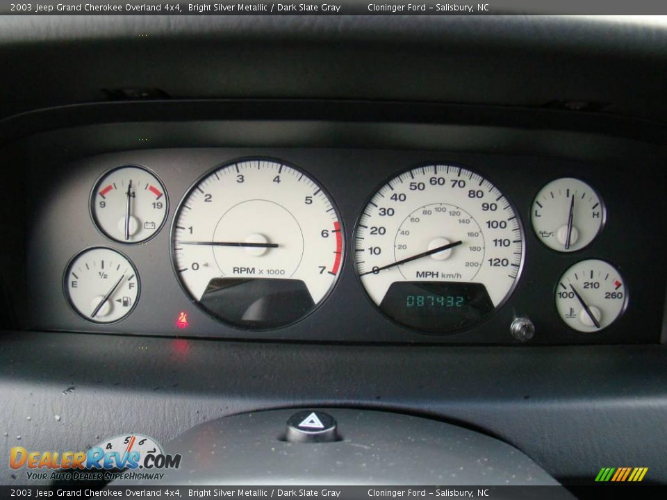 2003 Jeep Grand Cherokee Overland 4x4 Bright Silver Metallic / Dark Slate Gray Photo #20