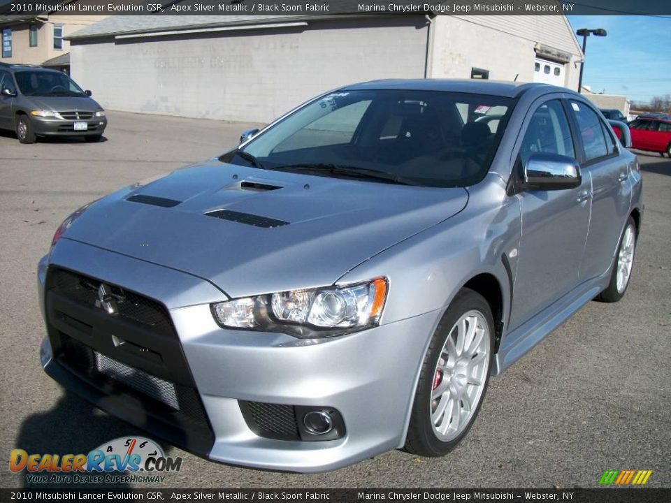 2010 Mitsubishi Lancer Evolution GSR Apex Silver Metallic / Black Sport Fabric Photo #1