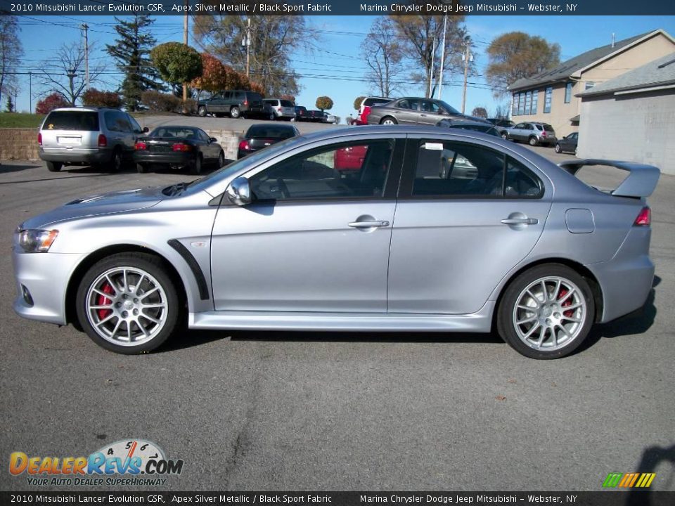 2010 Mitsubishi Lancer Evolution GSR Apex Silver Metallic / Black Sport Fabric Photo #2