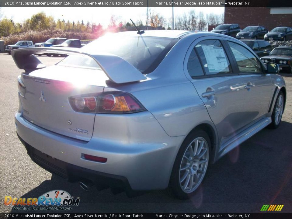 2010 Mitsubishi Lancer Evolution GSR Apex Silver Metallic / Black Sport Fabric Photo #5