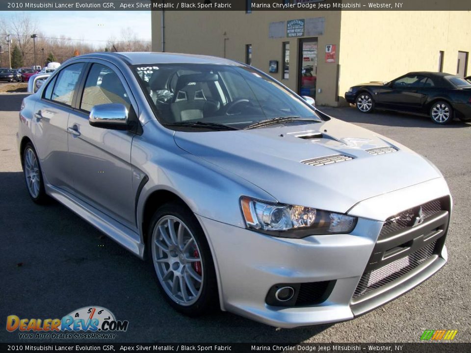 2010 Mitsubishi Lancer Evolution GSR Apex Silver Metallic / Black Sport Fabric Photo #7