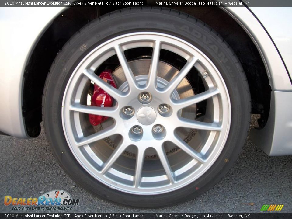 2010 Mitsubishi Lancer Evolution GSR Apex Silver Metallic / Black Sport Fabric Photo #19