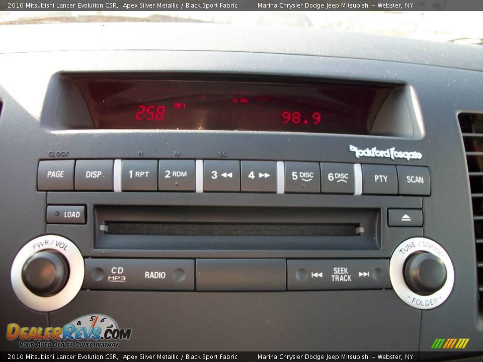 2010 Mitsubishi Lancer Evolution GSR Apex Silver Metallic / Black Sport Fabric Photo #24