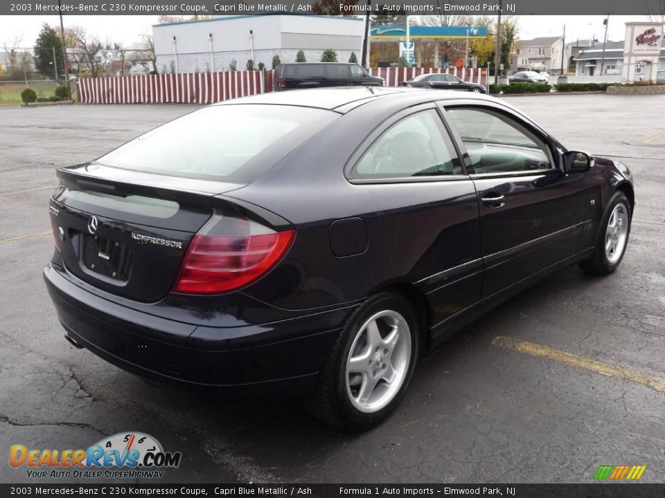 2003 Mercedes-Benz C 230 Kompressor Coupe Capri Blue Metallic / Ash Photo #3
