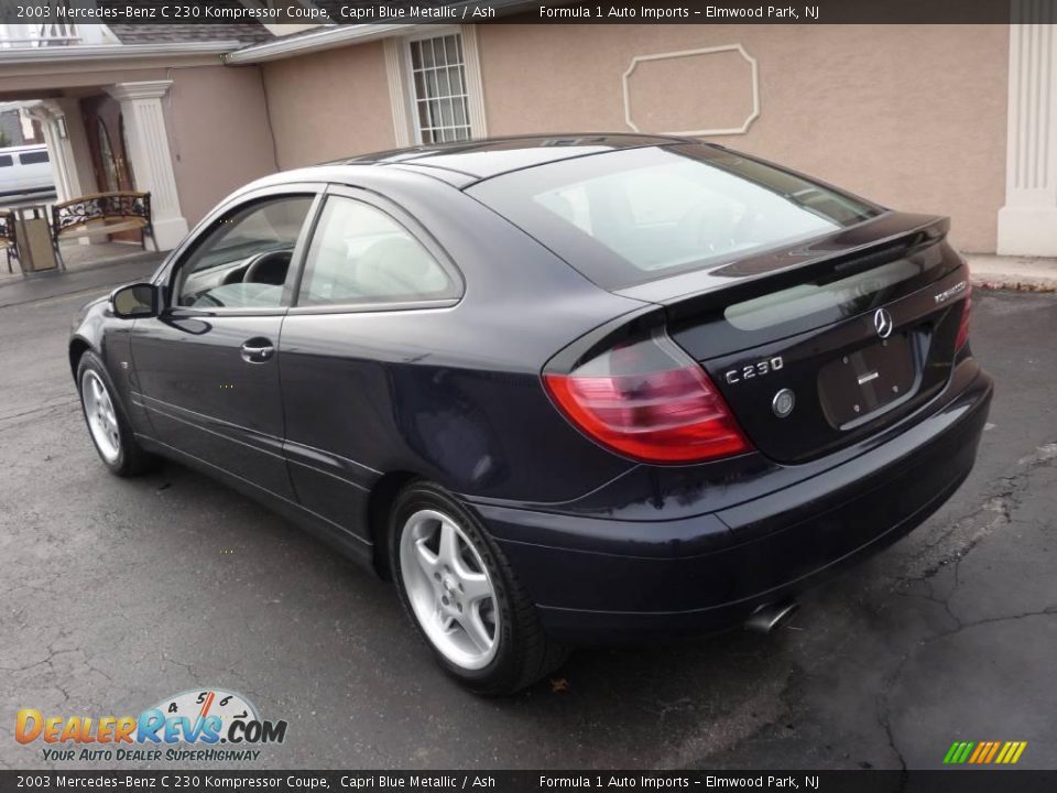 2003 Mercedes-Benz C 230 Kompressor Coupe Capri Blue Metallic / Ash Photo #4